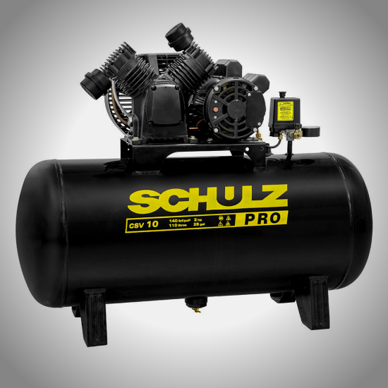 COMPRESSOR SCHULZ 10 CSV 110L 140lib 2CV MONO LINHA PROFISSIONAL 