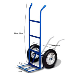 CARRINHO DE TRANSPORTE 200KG COM PNEU METALOSA