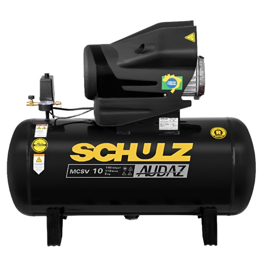 COMPRESSOR DE AR SCHULZ AUDAZ CMSV 10/110L 2CV MONOFÁSICO