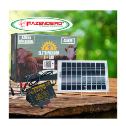 ENERGIZADOR CERCA 45KM COM PLACA SOLAR SEM BATERIA