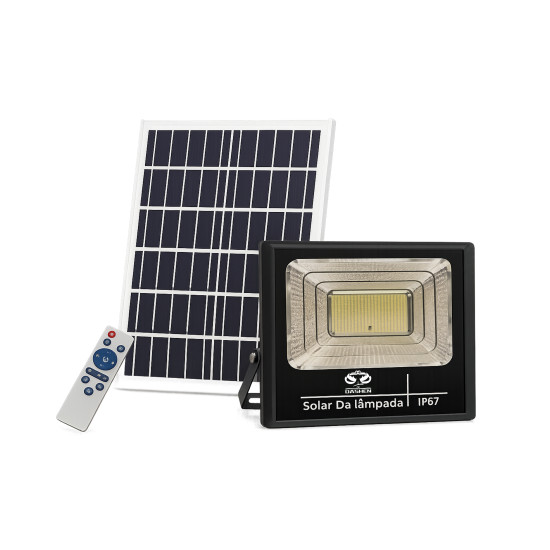REFLETOR SOLAR LED 500W COM PLACA SOLAR