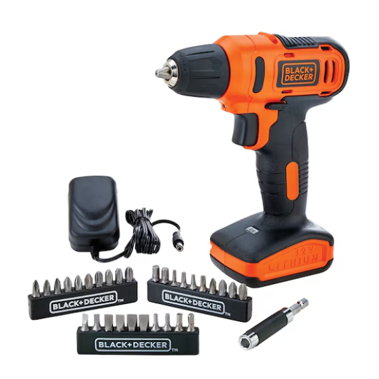 PARAFUSADEIRA / FURADEIRA BLACK & DECKER 12V 3/8" COM MALETA LD12SC-BR