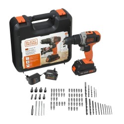 PARAFUSADEIRA / FURADEIRA BLACK & DECKER 20V COM 80 ACESSÓRIOS - BCD704C1KA