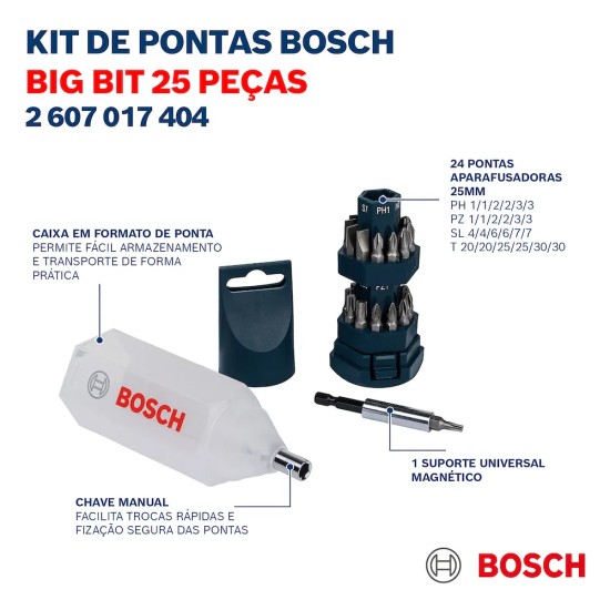 JOGO DE BITS BOSCH - 25 PÇS
