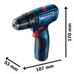 PARAFUSADEIRA / FURADEIRA BOSCH - GSB120LI - C/ MALETA + 2 BATERIAS