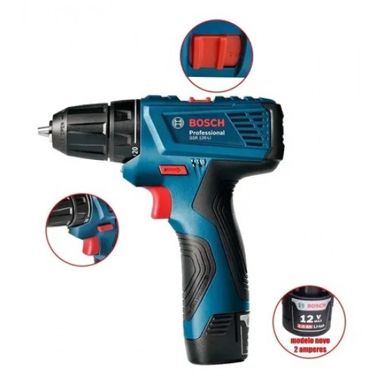 PARAFUSADEIRA BOSCH GSR120 COM MALETA 1 BATERIAS