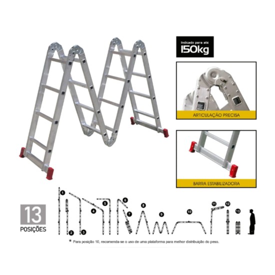 ESCADA ARTICULADA DOBRÁVEL 4x4 BOTAFOGO