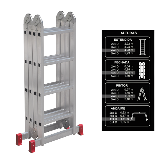 ESCADA ARTICULADA DOBRÁVEL 4x4 BOTAFOGO