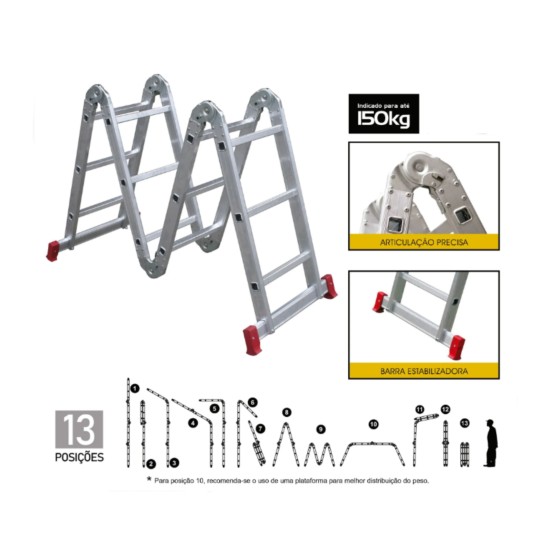 ESCADA ARTICULADA DOBRÁVEL 4x3 BOTAFOGO