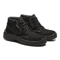 BOTA DE COURO NOBUCK BRACOL PERFURADO PRETA