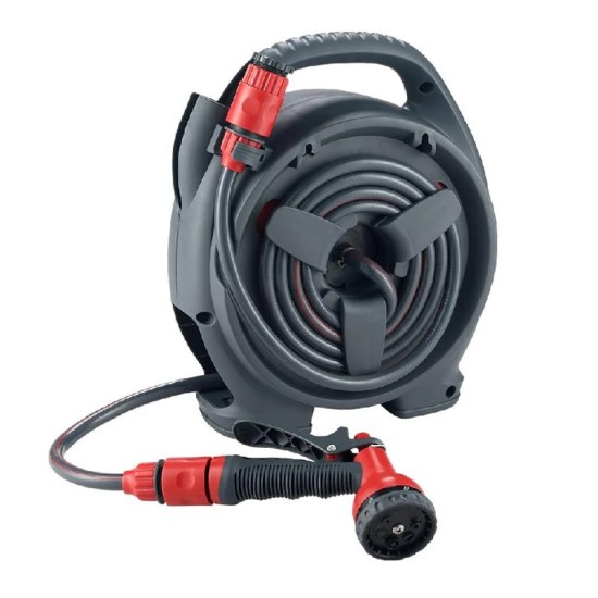 MANGUEIRA BRANCO PVC 3/8" - 15m - COM CARRETEL