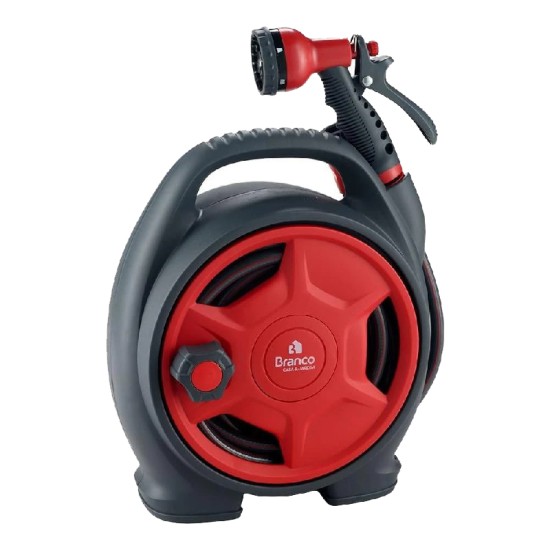 MANGUEIRA BRANCO PVC 3/8" - 15m - COM CARRETEL