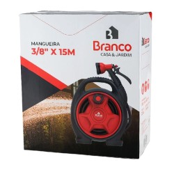 MANGUEIRA BRANCO PVC 3/8" - 15m - COM CARRETEL