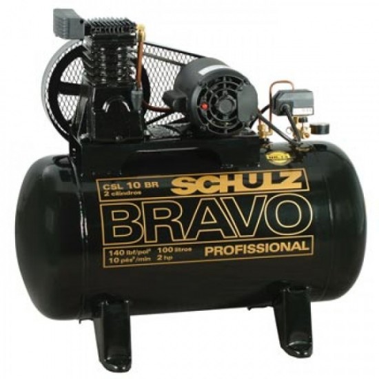 COMPRESSOR SCHULZ 10 BR/100L 2CV MONO BRAVO