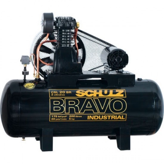 COMPRESSOR SCHULZ CSL 20BR/200L 5CV TRIF BRAVO