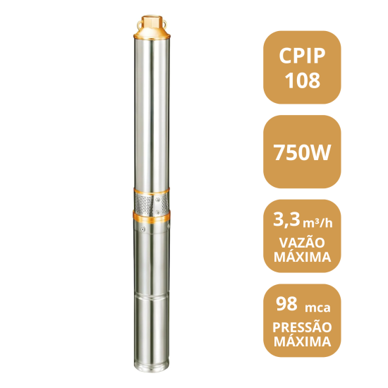 BOMBA SUBMERSA SOLAR GIDROX 3" 750W CPIP108