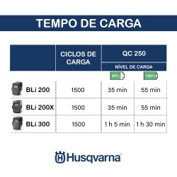 CARREGADOR DE BATERIA HUSQVARNA QC250