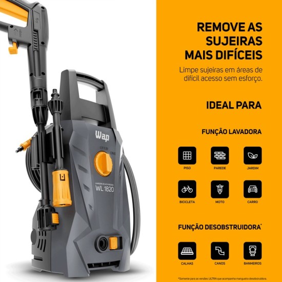 LAVADORA WAP WL 1500PSI ALTA PRESSÃO 1400W WL 1820 LAVADORA WAP WL 1500PSI ALTA PRESSÃO 1400W WL 1820