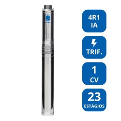 BOMBA SUBMERSA LEÃO 4” 1 CV TRIFÁSICA (4R1IA-23)