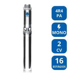 BOMBA SUBMERSA LEÃO 4” 2 CV MONOFÁSICA (4R4PA‑16)