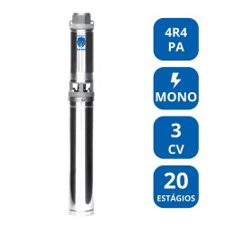 BOMBA SUBMERSA LEÃO 4” 3 CV MONOFÁSICA (4R4PA‑20)