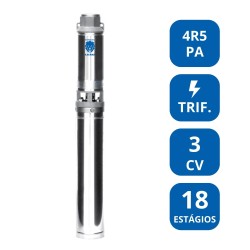 BOMBA SUBMERSA LEÃO 4” 3 CV TRIFÁSICA (4R5PA‑18)