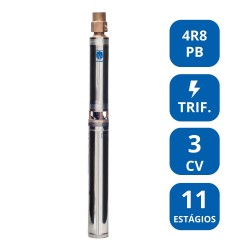 BOMBA SUBMERSA LEÃO 4” 3 CV TRIFÁSICA (4R8PB‑11)