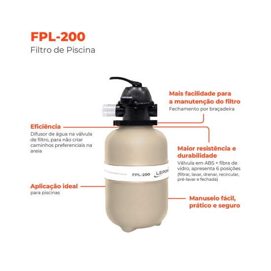 FILTRO PARA PISCINA LEPONO FPL‑200