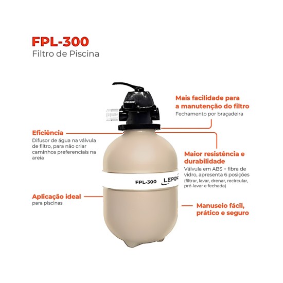FILTRO PARA PISCINA LEPONO FPL‑300