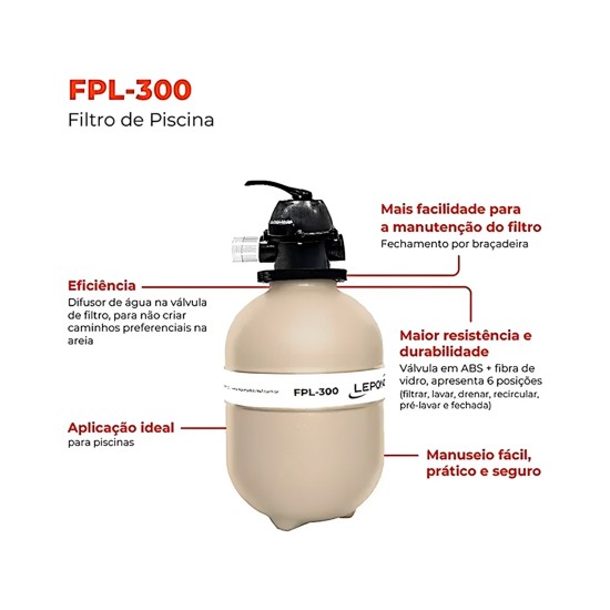 FILTRO PARA PISCINA LEPONO FPL‑300