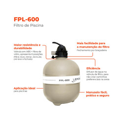 FILTRO PARA PISCINA LEPONO FPL‑600