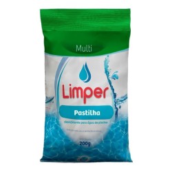 PASTILHA DE CLORO 200G 3 EM 1 PCT C/ 10 UND LIMPER