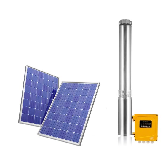 BOMBA SUBMERSA SOLAR 3" 3SPW1-11P 600W + 2 PLACAS SOLARES