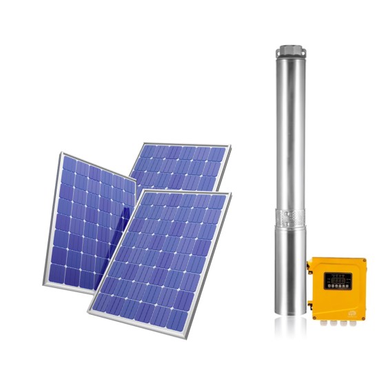 BOMBA SUBMERSA SOLAR 3" 3SPW1-14P 1200W + 3 PLACAS SOLARES