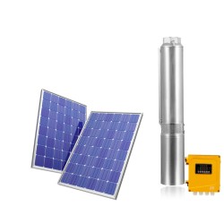 BOMBA SUBMERSA SOLAR/HÍBRIDA 3" 3SPW1-11PA 600W + 2 PLACAS SOLARES