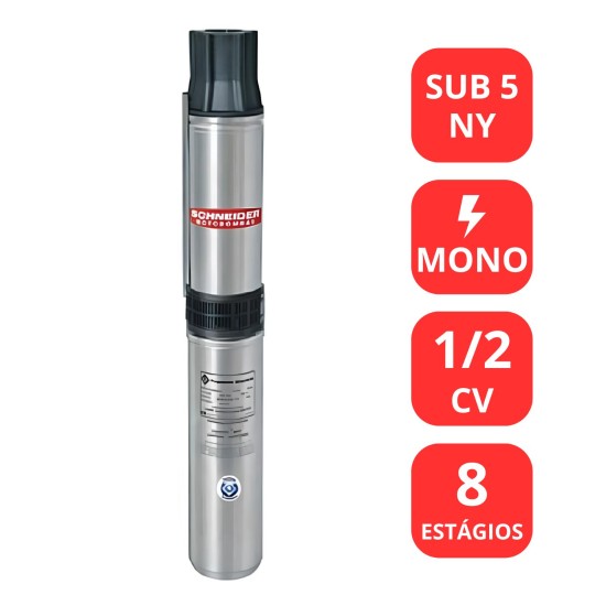 BOMBA SUBMERSA SCHNEIDER 1/2CV -  SUB 5 NY - MONO - PARA POÇO