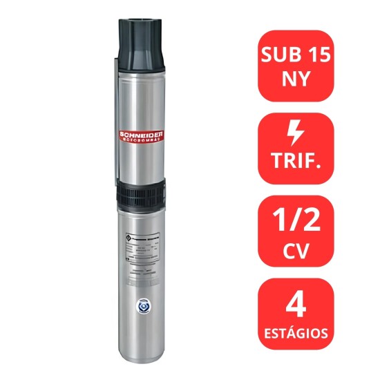 BOMBA SUBMERSA SCHNEIDER 1/2 CV - SUB 15 NY - TRIF. - PARA POÇO