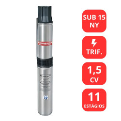 BOMBA SUBMERSA SCHNEIDER 1,5 CV - SUB 15 NY - TRIF. - PARA POÇO