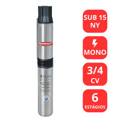 BOMBA SUBMERSA SCHNEIDER 3/4 CV - SUB 15 NY - MONO - PARA POÇO