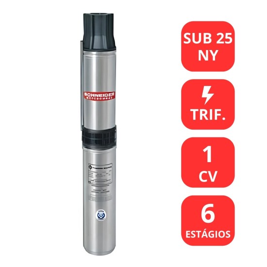 BOMBA SUBMERSA SCHNEIDER 1CV - SUB 25 NY - TRIF. - PARA POÇO