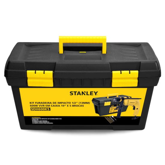 FURADEIRA STANLEY 600W C/ MALETA + BROCAS - SDH600K5