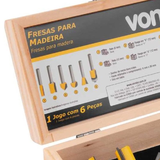 JOGO DE FRESAS VONDER C/ 6 PÇS 